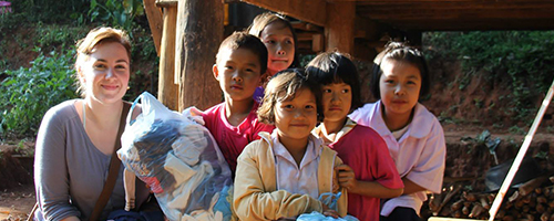 Karen children in a village