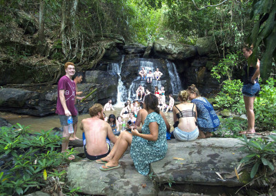 At the waterfall